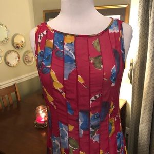 Adrianna Papell red Floral tea length dress - 10